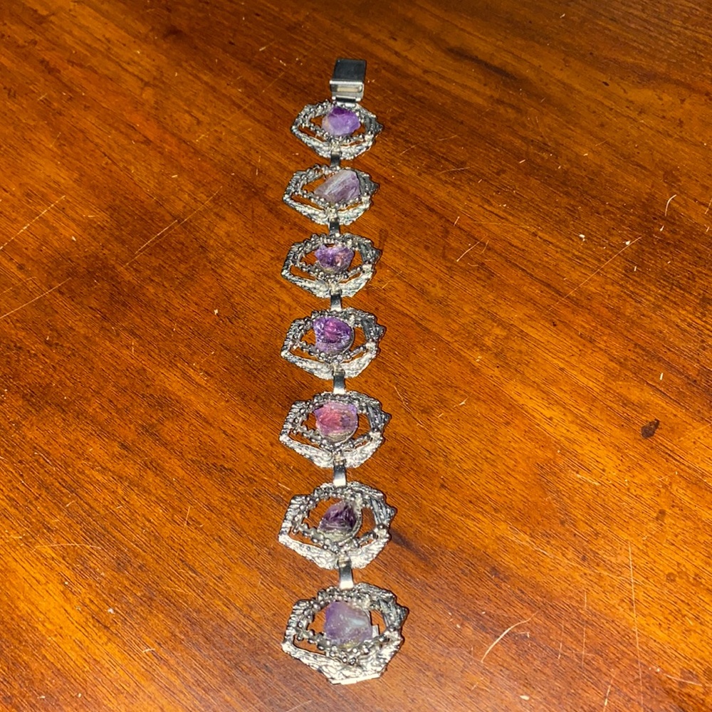 Silver with Lavender Stone bracelet